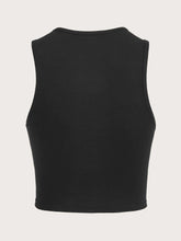 Patched Hands Pattern Crop Tank Top
